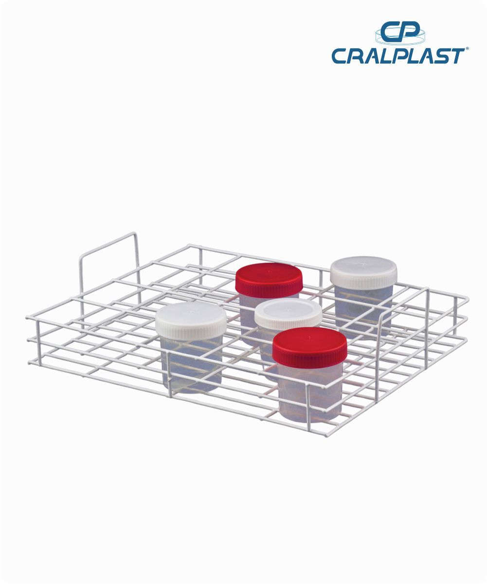 Estante arame PVC 20 furos para coletor 80mL